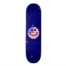 4to de la cara del smiley de la bandera americana  patin