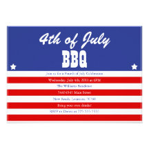 4to Del Bbq de julio Invitaciones Personalizada