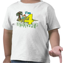 4to dinosaurio del cumpleaños del muchacho camisetas