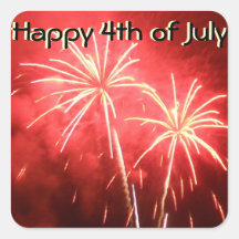 4to feliz de los fuegos artificiales de julio pegatinas cuadradas