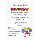 4to fiesta del chica del cumpleaños de la animador invitaciones