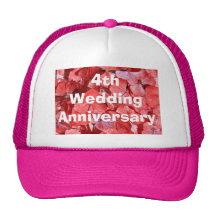 4to Hydrangea del aniversario de boda Gorros Bordados