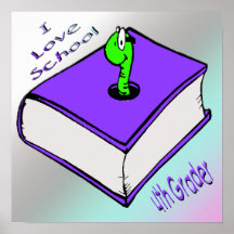4to poster del graduador del ratón de biblioteca