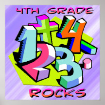 4to Rocas del grado - poster de los números
