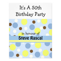 50.a invitación del cumpleaños del lunar azul