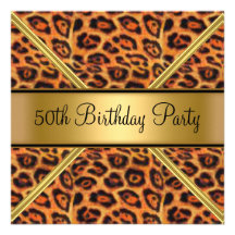 50.a invitación del leopardo de la fiesta del cump
