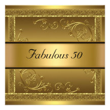 50.a invitación fabulosa del oro de la fiesta de c