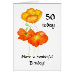 50.a tarjeta de cumpleaños de las amapolas islande