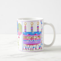 50.a taza feliz del cumpleaños