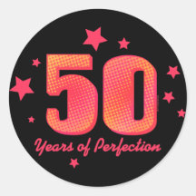 50 años de perfección etiquetas redondas