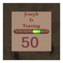 50.as invitaciones del cigarro del cumpleaños de l anuncio personalizado