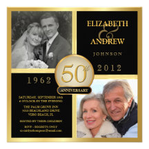 50.as invitaciones elegantes de la foto del aniver anuncios personalizados