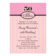 50 e invitación fabulosa del cumpleaños