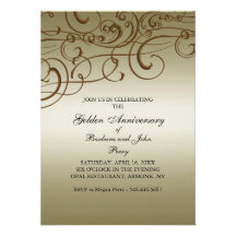 50.o Aniversario, invitación de oro del remolino