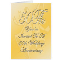50.o El aniversario de boda invita a la tarjeta
