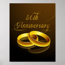 50.o Escritura del oro del aniversario el | Posters