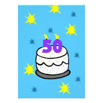 50.o Invitación de la fiesta de cumpleaños -- Tort invitaciones