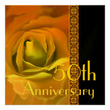 50.o Invitación del aniversario - ORO BRILLANTE su