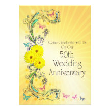 50.o Invitación del fiesta de Anniversay del boda