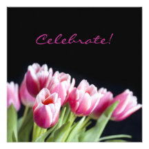 50.o Invitación del tulipán del rosa de la fiesta 