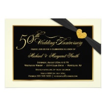 50.o Invitaciones de la cinta del negro del aniver Invitacion Personalizada