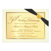 50.o Invitaciones del aniversario de boda de oro Anuncios Personalizados