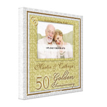 50.o Lona personalizada 8x8 de la foto del anivers Impresión En Lona Estirada