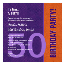 50.o Modelo y plata modernos del color del cumplea Invitaciones Personales