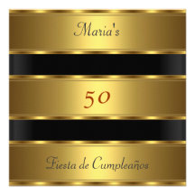50.o negro Cumpleaños del oro de la fiesta de cump Anuncios Personalizados