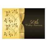 50.o Negro del aniversario e invitación floral del