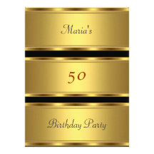 50.o negro del oro de la fiesta de cumpleaños del  anuncio