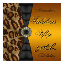 50.o oro amarillo negro salvaje de la fiesta de cu invitaciones personales 