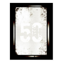 50.o Postal minimalista postmoderna del cumpleaños
