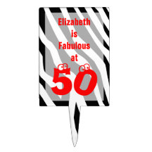 50.o Primero de la torta de cumpleaños -- Cebra co Decoraciones De Tartas