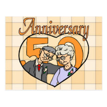 50.o Regalos del aniversario de boda Tarjeta Postal