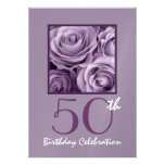 50.o Rosas de la púrpura de la lila de la invitaci invitaciones