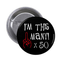 50.o saludo del dedo medio del cumpleaños pin