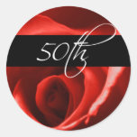 50.o Sello del sobre del aniversario y del acontec Pegatinas Redondas