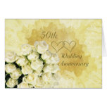 50.o Tarjeta del aniversario de boda, rosas poner 
