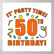 50.o Tiempo de la fiesta de cumpleaños Posters