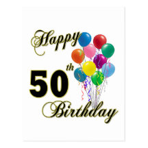 50.os regalos de cumpleaños y ropa felices del cum postal