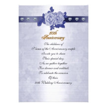 50.os rosas del azul de la invitación de la fiesta