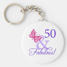 50 y cumpleaños fabuloso llavero personalizado