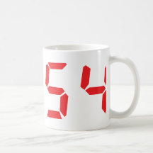 54 cincuenta y cuatro números digitales del desper tazas de café