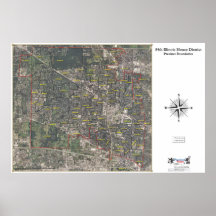 54.o Distrito de la casa de Illinois - mapa aéreo Poster