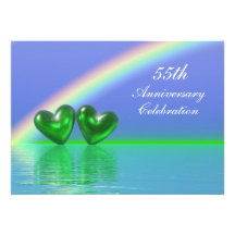 55.o Corazones de la esmeralda del aniversario Comunicado Personalizado