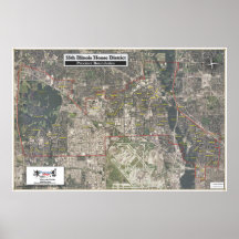 55.o Distrito de la casa de Illinois - mapa aéreo Impresiones