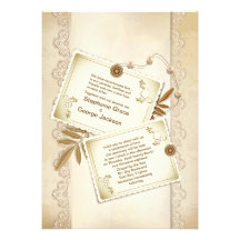 5" x 7" Grunge elegante del vintage que casa Invit Invitaciones Personales