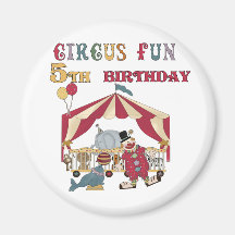 5tas camisetas y regalos del cumpleaños del circo imán de frigorifico