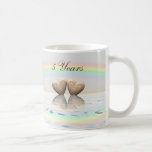 5to Corazones de madera del aniversario Tazas De Café